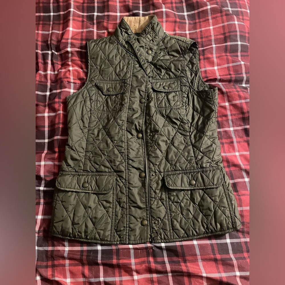 Banana Republic Dark Green Quilted Vest